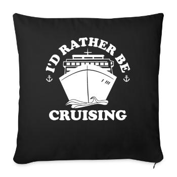 Funny Cruising Cruise Ship Cruise Ship - Sofa pillowcase 17,3'' x 17,3'' (45 x 45 cm) - black - Front