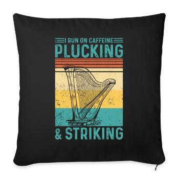 Harpist Harpist Retro - Sofa pillowcase 17,3'' x 17,3'' (45 x 45 cm) - black - Front