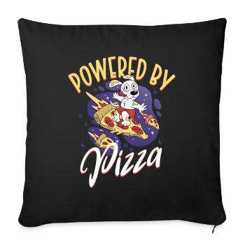 Powered by Pizza - Pizza Expert - Sofa pillowcase 17,3'' x 17,3'' (45 x 45 cm) - black - Front