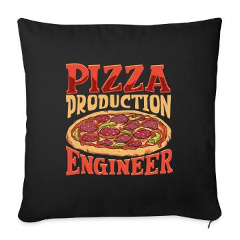 Pizza Production Engineer - Pizza Baker - Sofa pillowcase 17,3'' x 17,3'' (45 x 45 cm) - black - Front