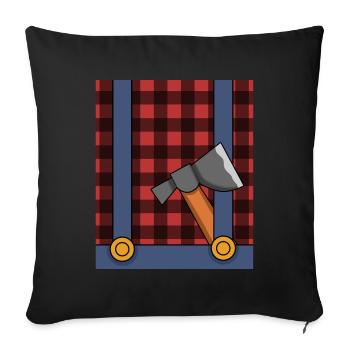 Costume de bûcheron - Housse de coussin décorative 45 x 45 cm - noir - Devant