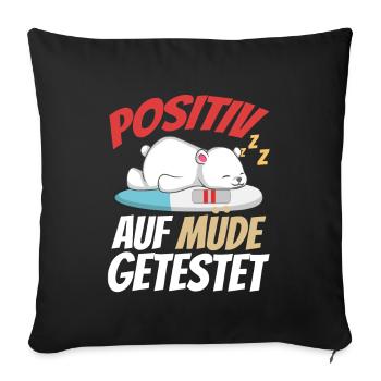 Positiv Auf Müde Getestet Eisbär - Sofakissenbezug 45 x 45 cm - Schwarz - Vorne