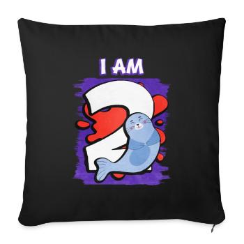 I am 2 seal - Sofa pillowcase 17,3'' x 17,3'' (45 x 45 cm) - black - Front