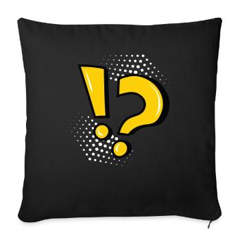 exclamation mark question mark punctuation mark - Sofa pillowcase 17,3'' x 17,3'' (45 x 45 cm) - black - Front