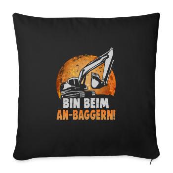 Crane operator design for excavator operators and construction workers - Sofa pillowcase 17,3'' x 17,3'' (45 x 45 cm) - black - Front