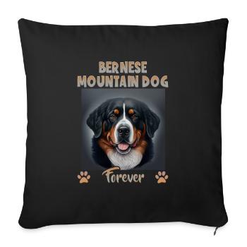 Dogs Bernese Mountain Dog Dog Lovers Aussie - Sofa pillowcase 17,3'' x 17,3'' (45 x 45 cm) - black - Front
