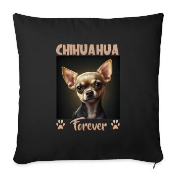 Dog saying Chihuahua design pour les amoureux des chiens - Housse de coussin décorative 45 x 45 cm - noir - Devant