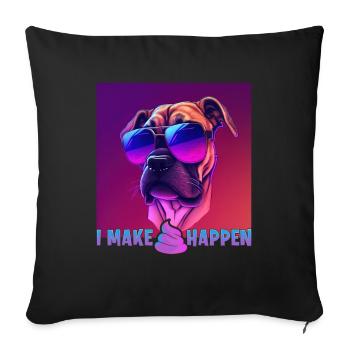 Hunde Spruch Boxer Design für Hundeliebhaber - Sofakissenbezug 45 x 45 cm - Schwarz - Vorne