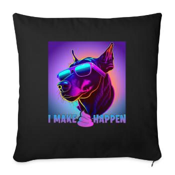 Dog saying Doberman design pour les amoureux des chiens - Housse de coussin décorative 45 x 45 cm - noir - Devant