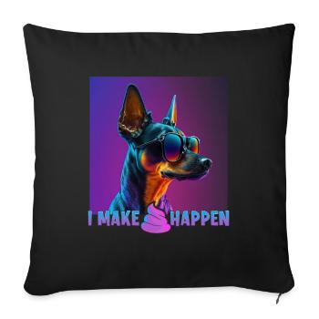 Chien Dicton Zwergpinscher Design Dog Lovers - Housse de coussin décorative 45 x 45 cm - noir - Devant