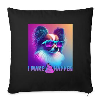 Hunde Spruch Papillon Design für Hundeliebhaber - Sofakissenbezug 45 x 45 cm - Schwarz - Vorne