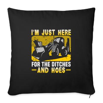 Conception d’opérateurs de grue pour les opérateurs d’excavatrices et les travailleurs de la construction - Housse de coussin décorative 45 x 45 cm - noir - Devant