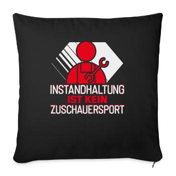 For cutting machine operators CNC lathe operators and milling cutters - Sofa pillowcase 17,3'' x 17,3'' (45 x 45 cm) - black - Front