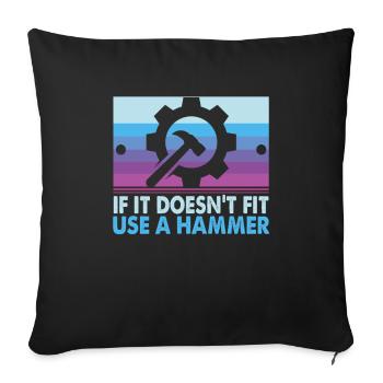 For cutting machine operators CNC lathe operators and milling cutters - Sofa pillowcase 17,3'' x 17,3'' (45 x 45 cm) - black - Front