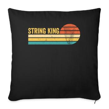 Harfenspieler Harfenist Retro - Sofakissenbezug 45 x 45 cm - Schwarz - Vorne