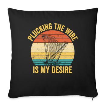 Harfenspieler Harfenist Retro - Sofakissenbezug 45 x 45 cm - Schwarz - Vorne