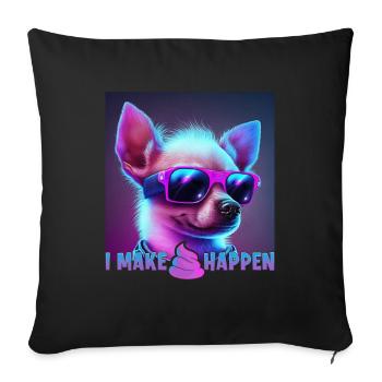 Hunde Spruch Chihuahua Design für Hundeliebhaber - Sofakissenbezug 45 x 45 cm - Schwarz - Vorne