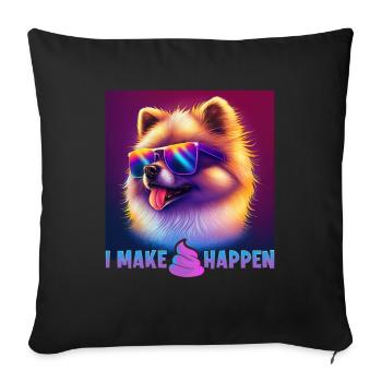 Dog saying Poméranie design pour les amoureux des chiens - Housse de coussin décorative 45 x 45 cm - noir - Devant