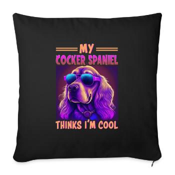 Dog saying Cocker Spaniel pour les amoureux des chiens - Housse de coussin décorative 45 x 45 cm - noir - Devant