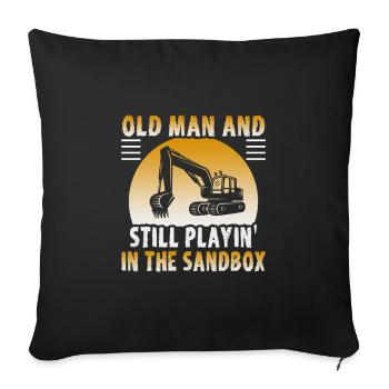 Crane operator design for excavator operators and construction workers - Sofa pillowcase 17,3'' x 17,3'' (45 x 45 cm) - black - Front