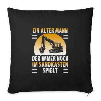 Crane operator design for excavator operators and construction workers - Sofa pillowcase 17,3'' x 17,3'' (45 x 45 cm) - black - Front
