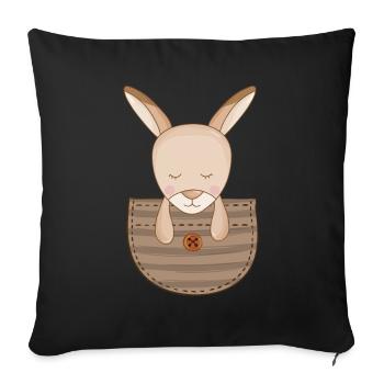 Cute Kangaroo Pouch Kangaroos - Sofa pillowcase 17,3'' x 17,3'' (45 x 45 cm) - black - Front