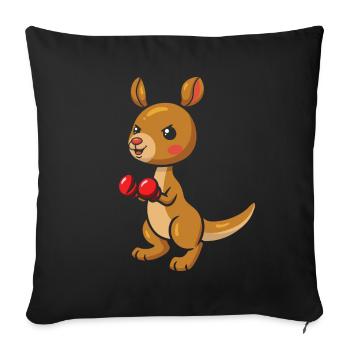 Cute Kangaroo Boxing Kangaroos - Sofa pillowcase 17,3'' x 17,3'' (45 x 45 cm) - black - Front