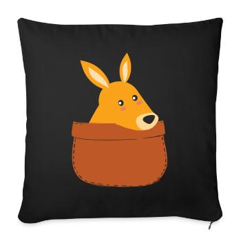 Cute Kangaroo Pouch Kangaroos - Sofa pillowcase 17,3'' x 17,3'' (45 x 45 cm) - black - Front