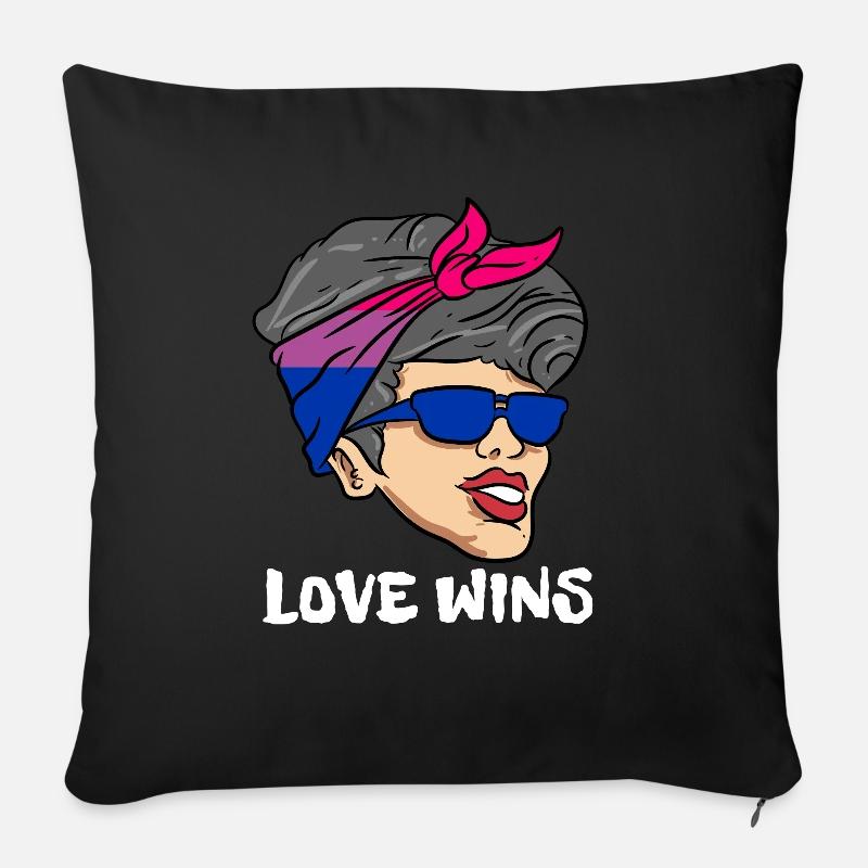 Bisexual Pride Flag Gift - Sofa pillowcase 17,3'' x 17,3'' (45 x 45 cm) - black