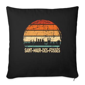 Saint-Maur-des-Fossés - Housse de coussin décorative 45 x 45 cm - noir - Devant