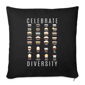 Celebrate Diversity Kaffeearten Kaffee - Sofakissenbezug 45 x 45 cm - Schwarz - Vorne