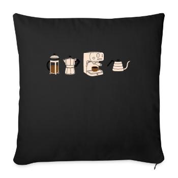 Kaffeemaschinen Kaffee Rösten - Sofakissenbezug 45 x 45 cm - Schwarz - Vorne