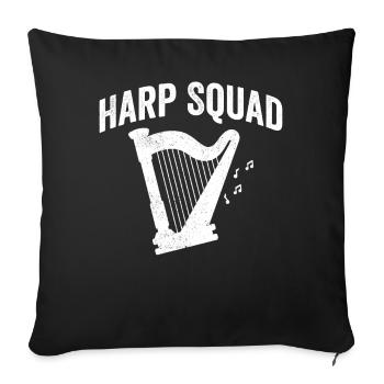 Harpist Harpist - Sofa pillowcase 17,3'' x 17,3'' (45 x 45 cm) - black - Front