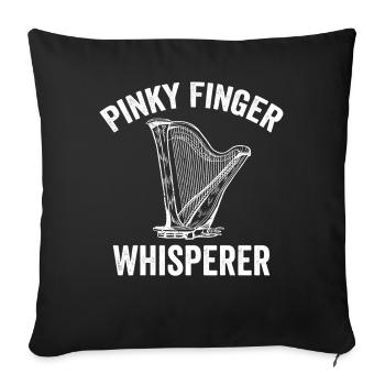 Harpiste Harpiste - Housse de coussin décorative 45 x 45 cm - noir - Devant