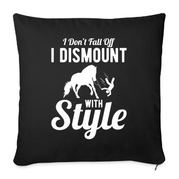 Voltige amusante sur le cheval - Housse de coussin décorative 45 x 45 cm - noir - Devant