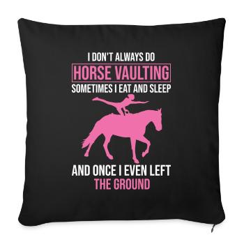 Voltige amusante sur le cheval - Housse de coussin décorative 45 x 45 cm - noir - Devant