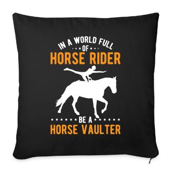 Voltige amusante sur le cheval - Housse de coussin décorative 45 x 45 cm - noir - Devant