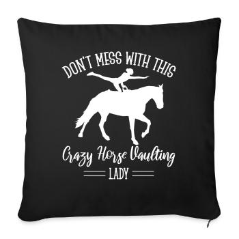 Voltige amusante sur le cheval - Housse de coussin décorative 45 x 45 cm - noir - Devant