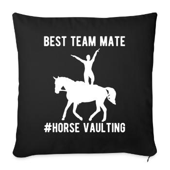 Voltige amusante sur le cheval - Housse de coussin décorative 45 x 45 cm - noir - Devant