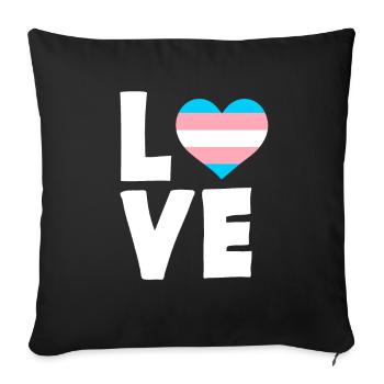 Trans Transgender Pride Flagge - Sofakissenbezug 45 x 45 cm - Schwarz - Vorne