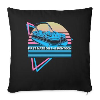 Navigation de plaisance rétro - Housse de coussin décorative 45 x 45 cm - noir - Devant