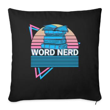 Funny Book Reader Bookworm - Sofa pillowcase 17,3'' x 17,3'' (45 x 45 cm) - black - Front