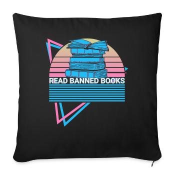 Book reader Bookworm - Sofa pillowcase 17,3'' x 17,3'' (45 x 45 cm) - black - Front