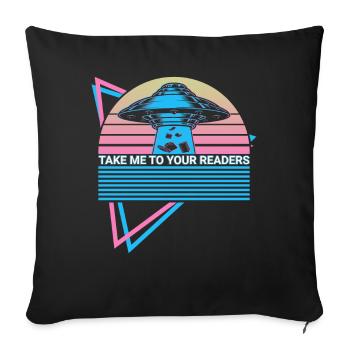 Funny Book Reader Bookworm - Sofa pillowcase 17,3'' x 17,3'' (45 x 45 cm) - black - Front