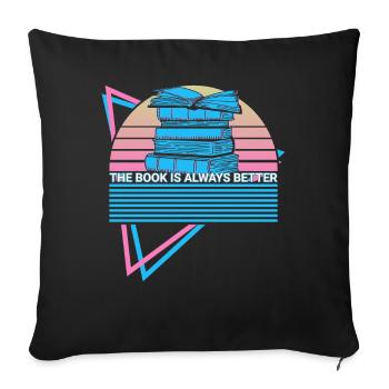 Funny book reader - Sofa pillowcase 17,3'' x 17,3'' (45 x 45 cm) - black - Front