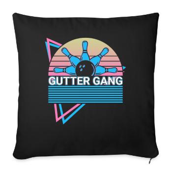 Drôle de Bowling Bowler Rétro - Housse de coussin décorative 45 x 45 cm - noir - Devant