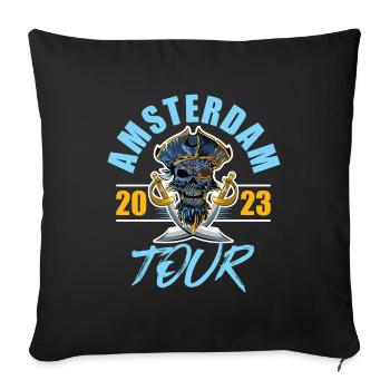 Amsterdam 2023 Skeleton - Sofa pillowcase 17,3'' x 17,3'' (45 x 45 cm) - black - Front