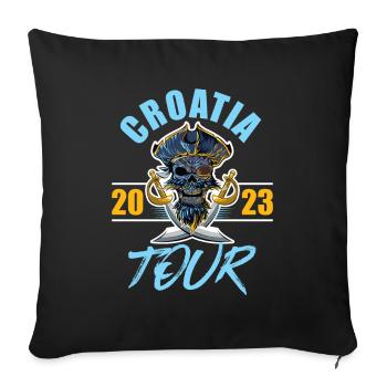 Croatie 2023 Skeleton - Housse de coussin décorative 45 x 45 cm - noir - Devant