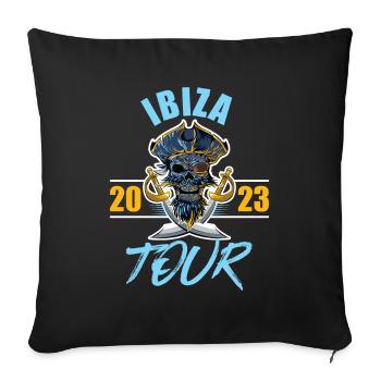 Ibiza 2023 Skeleton - Housse de coussin décorative 45 x 45 cm - noir - Devant