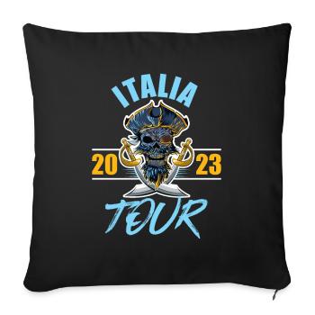 Italia 2023 Squelette - Housse de coussin décorative 45 x 45 cm - noir - Devant